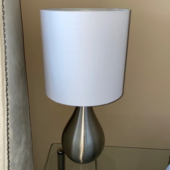 Accents Stylish Modern Side Table Lamp Silver Poshmark